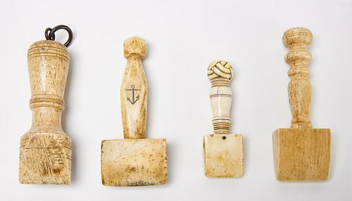 Four Whale Bone Sailor-Made Implements
