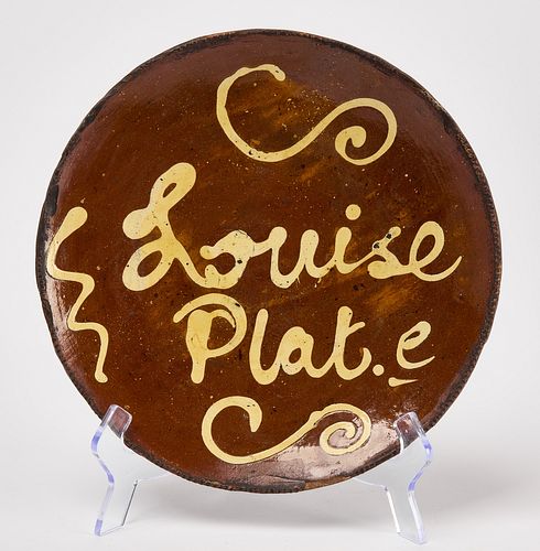 Slip Decorated Redware Plate