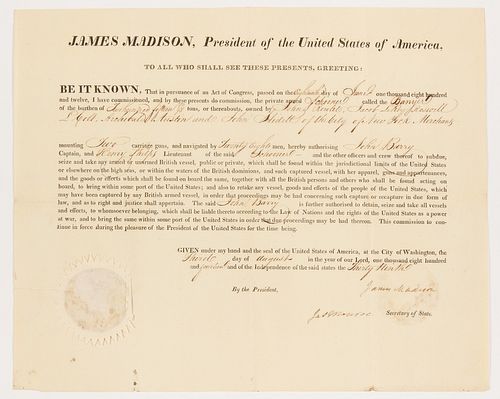 Commission Document Signed by James Madison