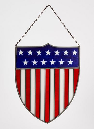 Leaded Glass Patriotic Shield