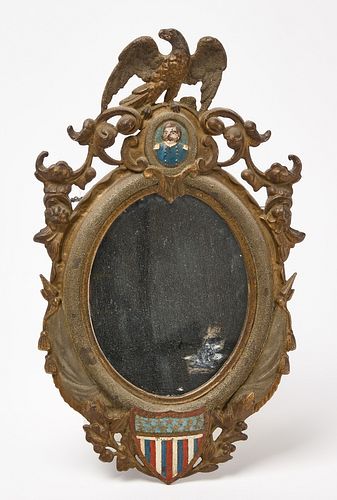 Cast Iron Mirror with Eagle