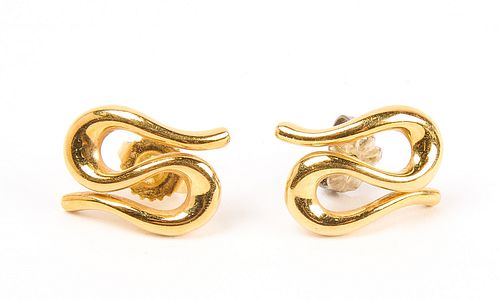 Tiffany Gold Pierced Earrings