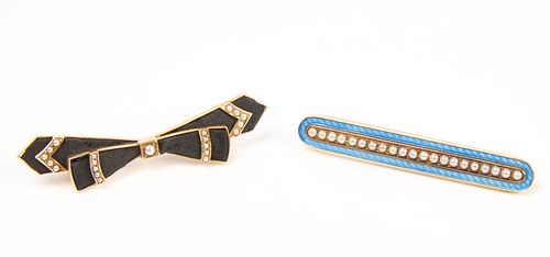 Two Gold Pins 14K