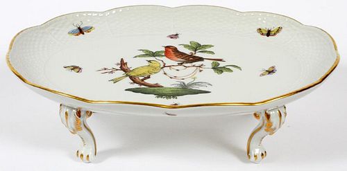 HEREND PORCELAIN FOOTED TRAY