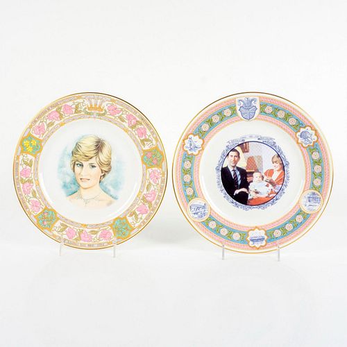 2pc Vintage Caverswall Royal Family Plates