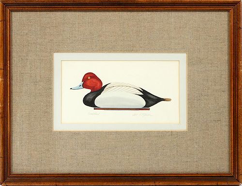 WILLIAM P TYNER COLOR LITHOGRAPH OF A DUCK DECOY