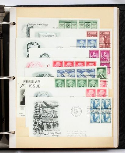 AMER-POSTAGE ALBUM W/ 1ST-DAY COVERS