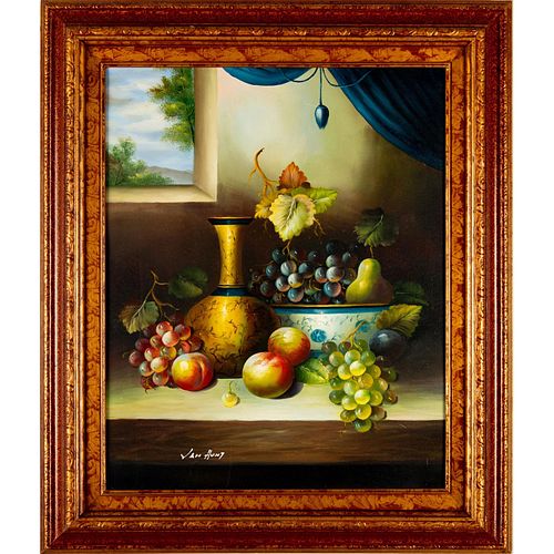 Van Hunt (American, 20th c.) Still Life Oil Painting, Fruits