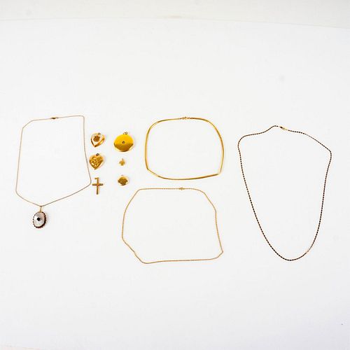 11pc Gold Filled Necklace and Locket Charm Jewelry Lot