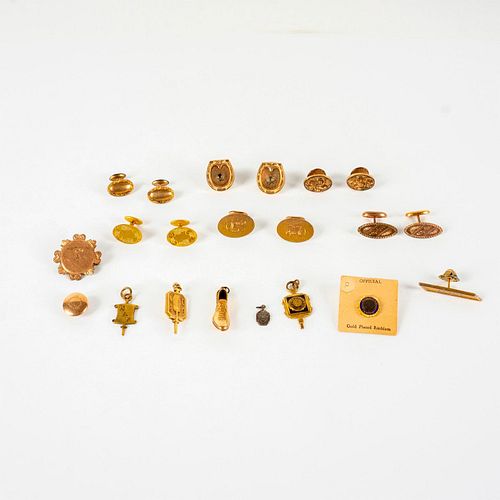 15pc Vintage Gold Filled and Plated Cufflinks and Lapel Pin Jewelry Lot