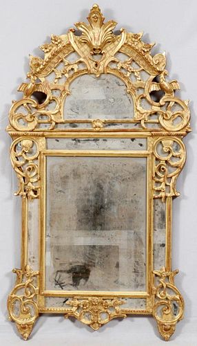 ITALIAN CARVED WOOD GILT MIRROR 2 PIECES