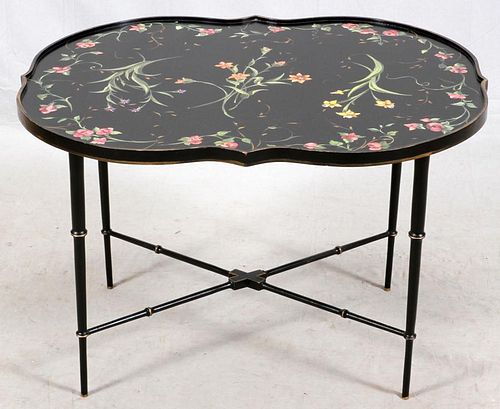 HAND PAINTED FLORAL PATTERN COFFEE TABLE