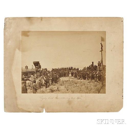 Russell, Andrew J. (1829-1902) Albumen Photograph, Golden Spike Ceremony, Promontory Point, Utah, 1869.