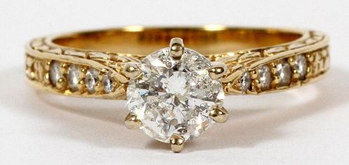 14KT YELLOW GOLD AND DIAMOND RING