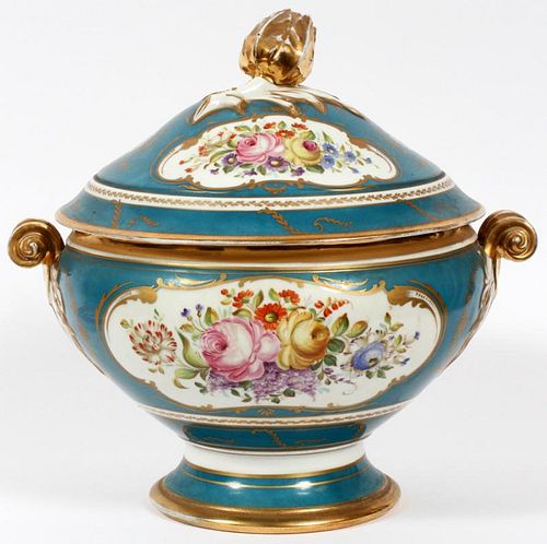 FRENCH SEVRES PORCELAIN TUREEN W/ COVER 19TH.C.