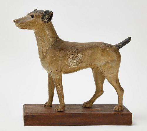 Carved and Painted Folk Art Dog