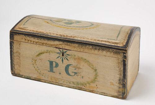 Paint-Decorated Dome Top Box