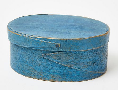 Shaker Box with Blue Paint