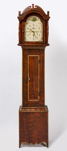 Paint-Decorated Tall Case Clock