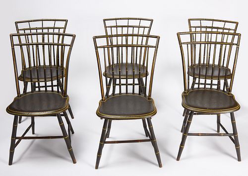 Set of Six Birdcage Windsor Chairs
