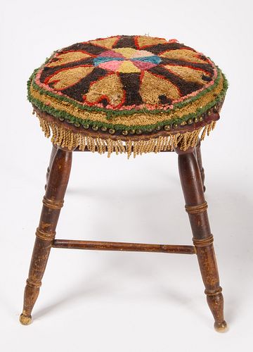 Foot Stool with Hooked Top with Hearts