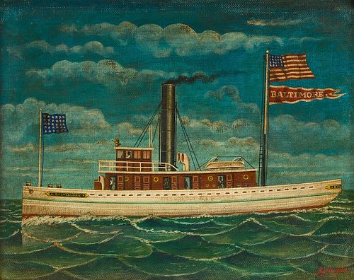 Otto Muhlenfeld Baltimore Tugboat Painting