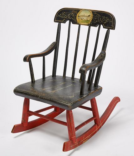 Child's Paint-Decorated Rocking Chair