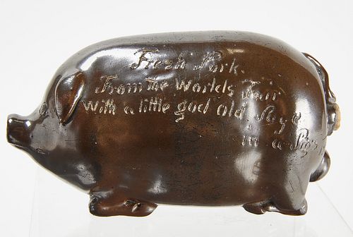 Fine Anna Pottery Pig Flask