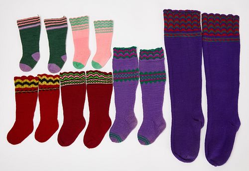 Six Pairs of Amish Handmade Socks