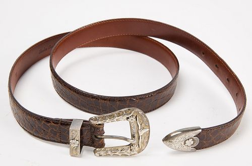 Leather Belt with Native Buckle