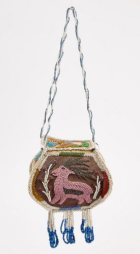 Iroquois Beaded Bag with Deer