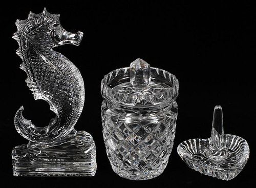 CRYSTAL POT WATERFORD SEAHORSE & RING HOLDER