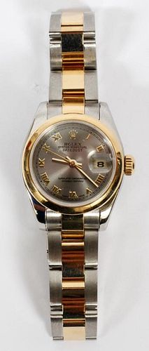 LADY'S ROLEX 18KT GOLD AND STAINLESS WRISTWATCH