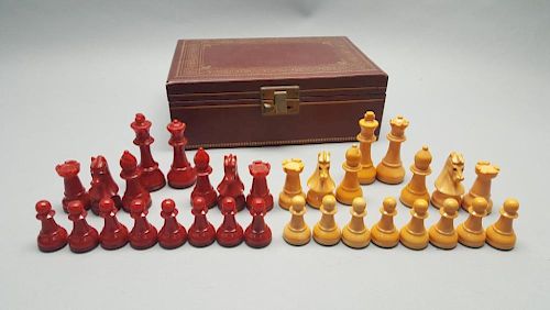 Red/Yellow Chess Set w/ Case