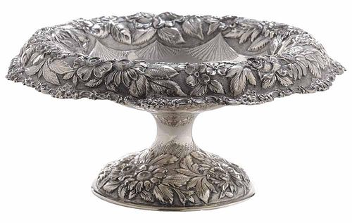 Stieff Rose Repousse Sterling Footed Bowl