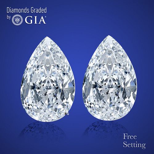 6.08 carat diamond pair Pear cut Type IIa Diamond GIA Graded 1) 3.02 ct, Color D, FL 2) 3.06 ct, Color D, FL . Appraised Value: $699,200 