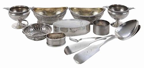 Eleven Pieces Silver Table Items