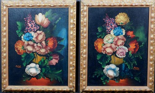 Enzo: Pair of Italian Floral Still Life Paintings