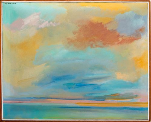 Hyde Solomon "Before Sunrise" Oil on Canvas, 1974
