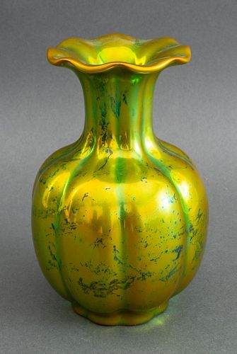 Zsolnay Hungary Eosin Iridescent Pottery Vase