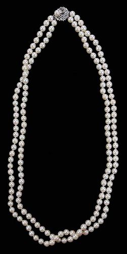 14kt. Double Strand Pearl Necklace