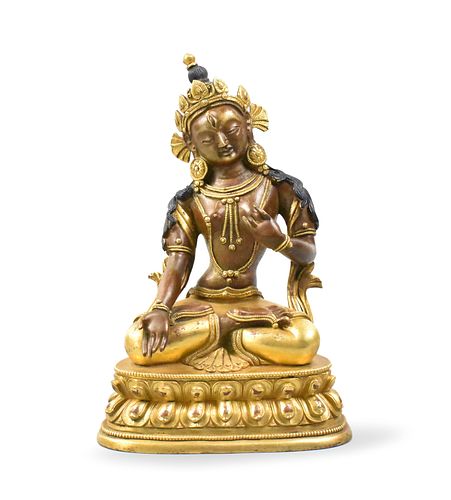 Chinese Gilt Bronze Usnisa-Sitapatra Buddha,18th C