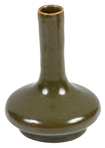 Chinese Porcelain Teadust Glazed Miniature Bottle Vase