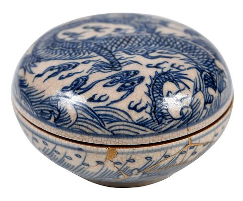 Chinese Porcelain Dragon Paste Box