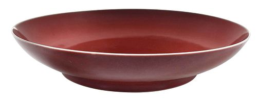 Chinese Oxblood Red Porcelain Charger