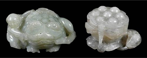 Two Chinese Carved Jade or Hardstone Figures