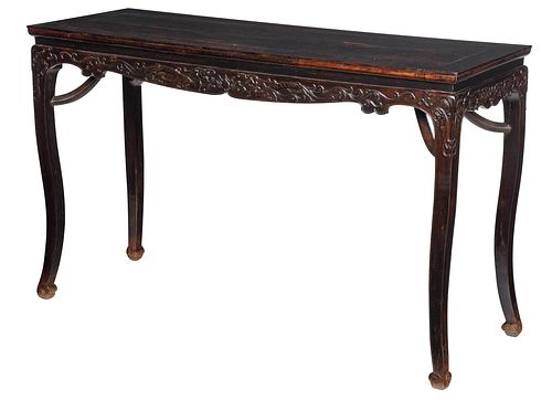 Chinese Carved Zitan Altar Table