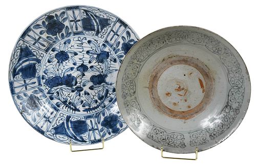 Two Chinese Underglaze Blue Deep Dishes