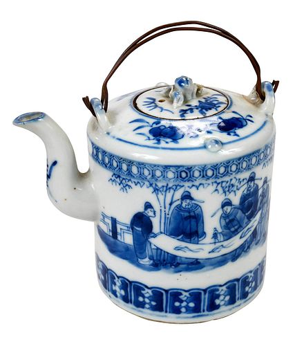 Chinese Underglaze Blue and White Teapot