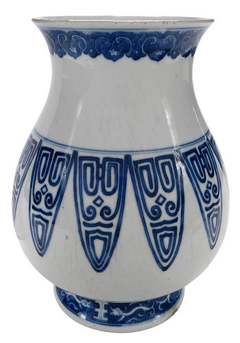 Chinese Underglaze Blue Vase with Palmette Design
